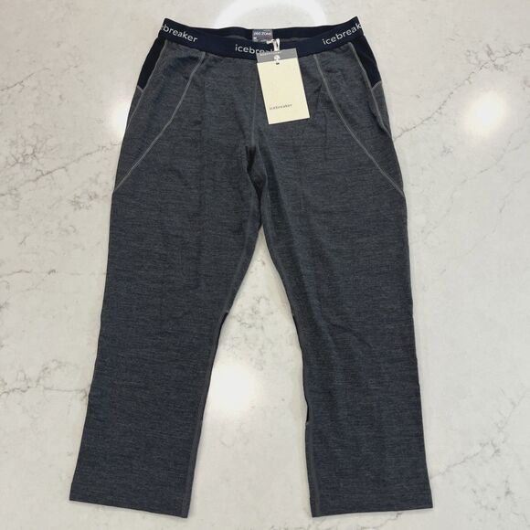Icebreaker Womens M Wool Blend 260 Zone Crop Leggings Thermal Bottom Base Layer - Picture 1 of 16